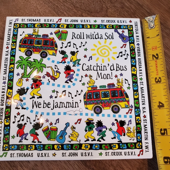 Vintage Bahamas We Be Jammin Trivet Virgin Islands - Picture 5 of 7